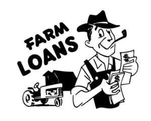 Farm Loans - Retro Clipart Illustration